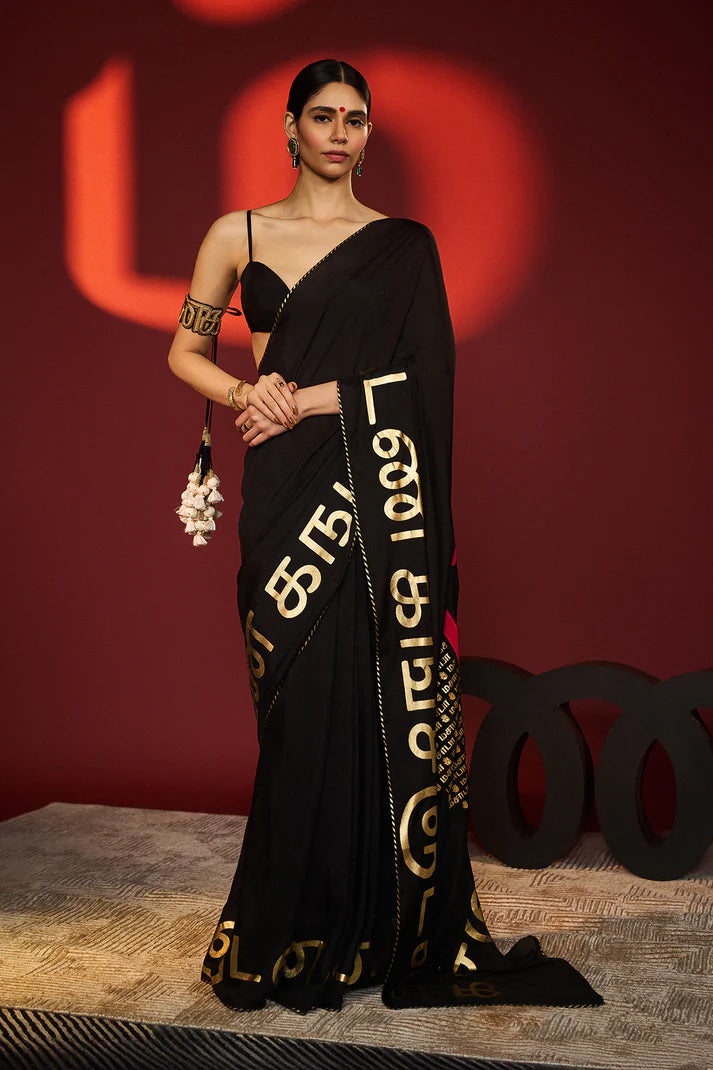 Black Madras Muse Saree 2