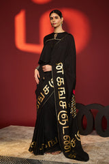 Black Madras Muse Saree 3