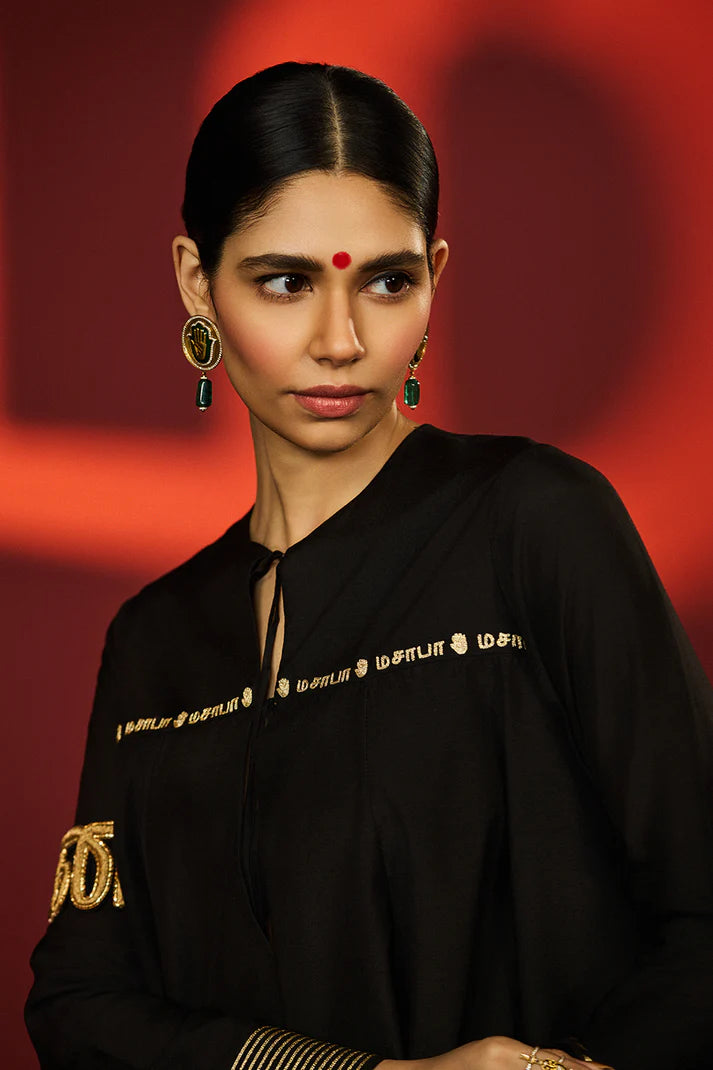 Black Madras Muse Saree 3