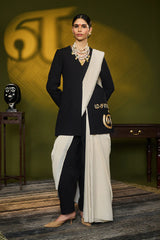 Call Me Masaba Saree With Black Tamil Jacket Set