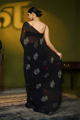 Black Palm Theory Saree 1