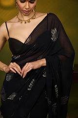 Black Palm Theory Saree 1