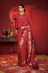 Red Madras Muse Saree 2