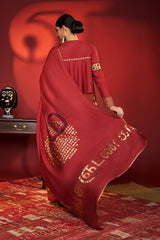 Red Madras Muse Saree 1