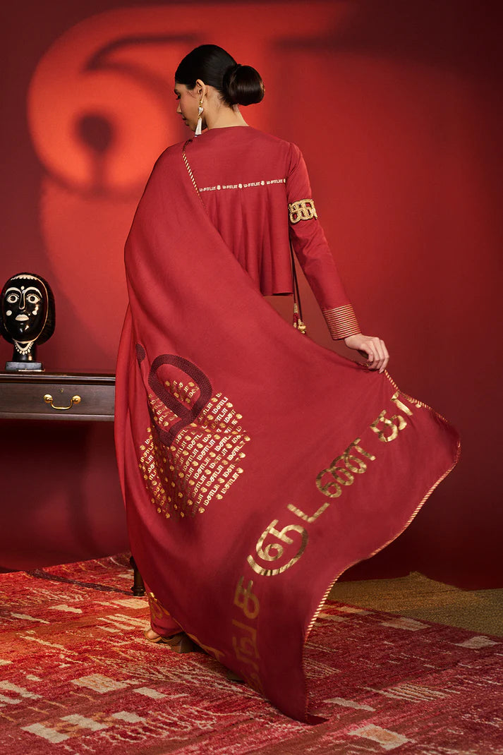 Red Madras Muse Saree 1
