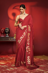 Red Madras Muse Saree 1