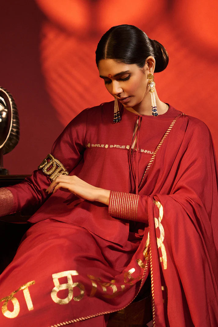 Red Madras Muse Saree 2