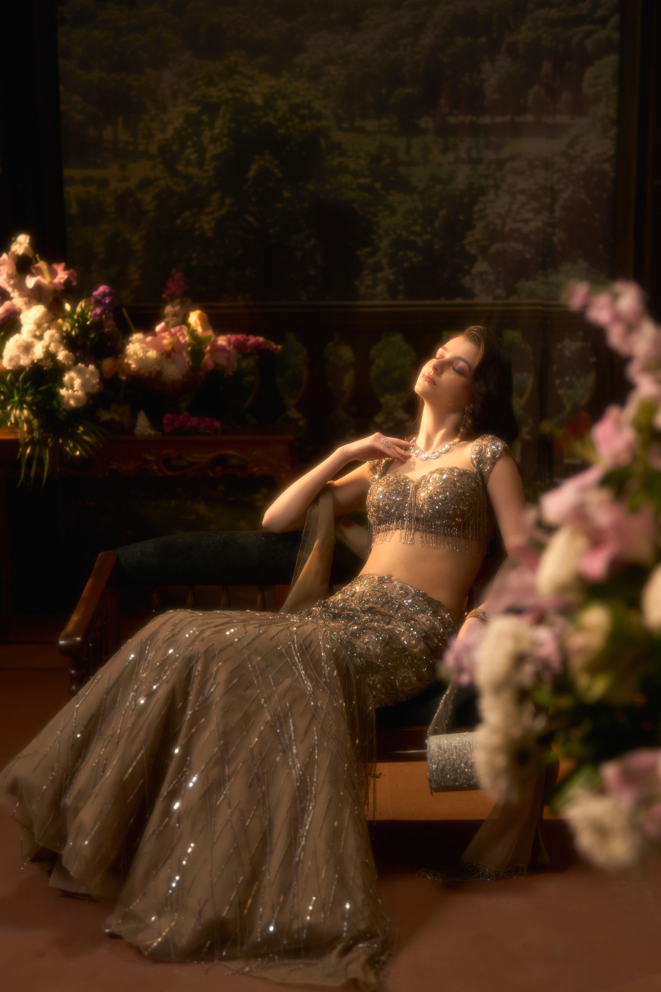 ZARREEN Earthwood Lehenga Set