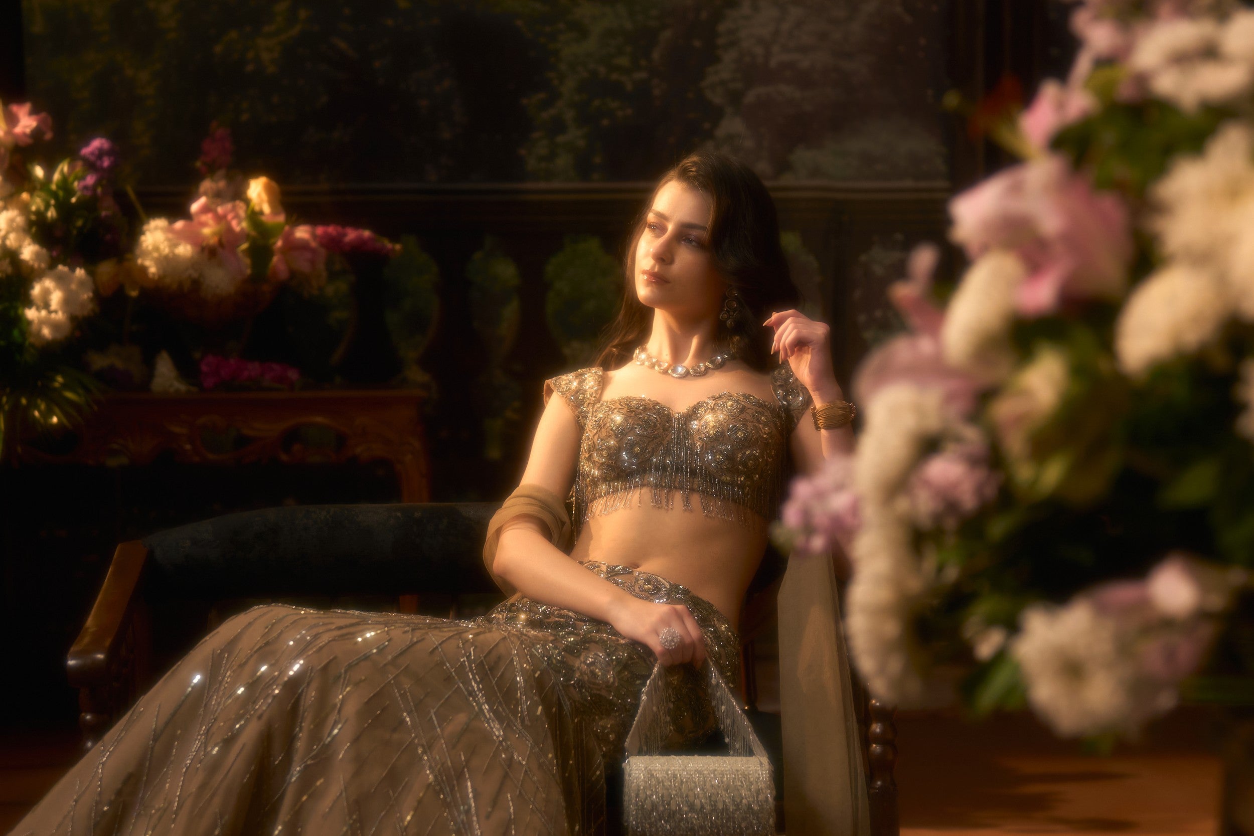 ZARREEN Earthwood Lehenga Set
