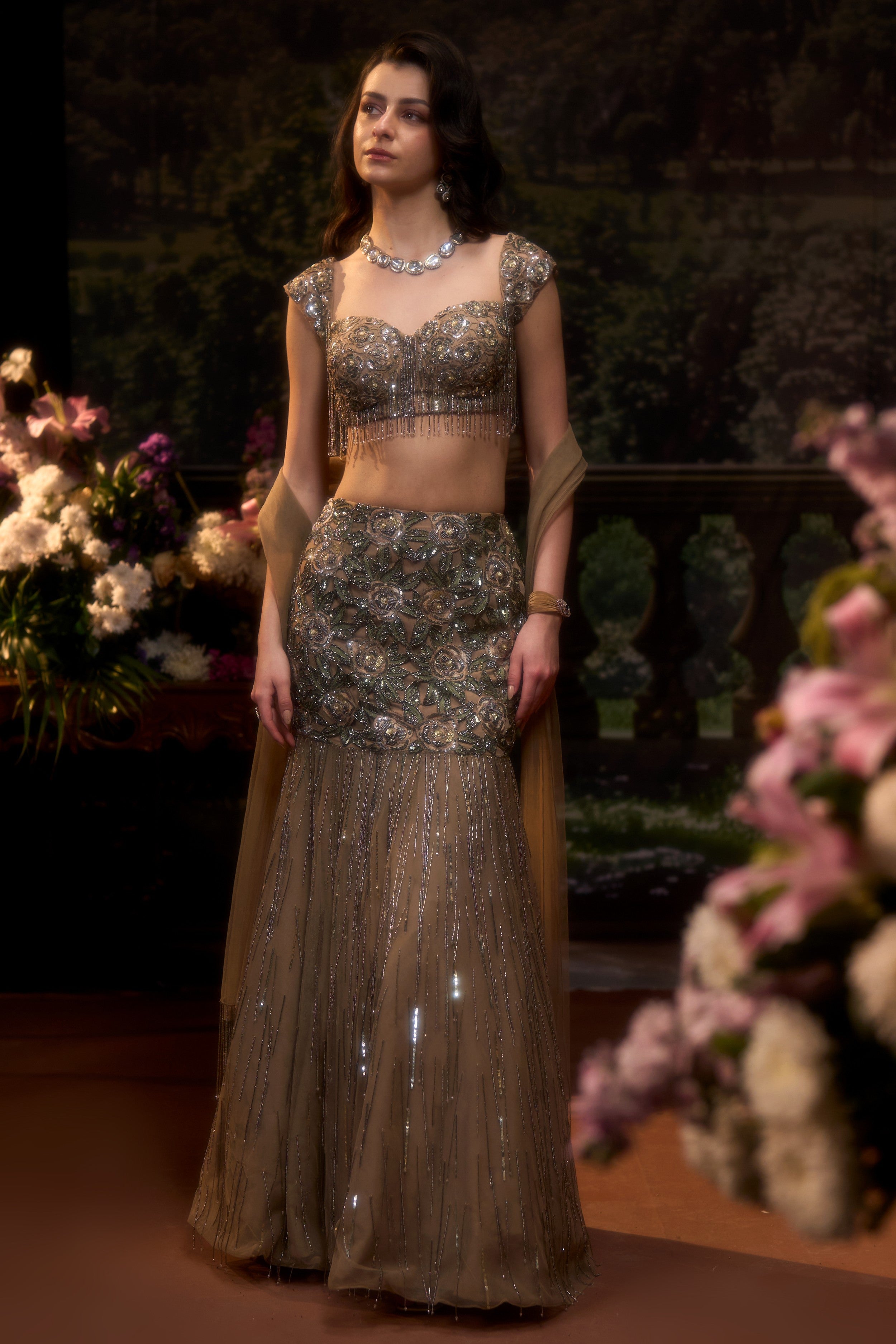ZARREEN Earthwood Lehenga Set