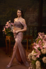 Stella Blush Drape Skirt Set