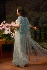 ELARA Aqua Blue Cape Set