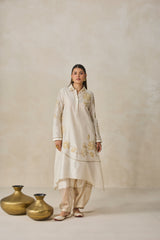 Chanderi Assymmetrical Kurta With Pant Set