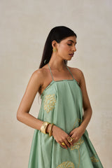 Chanderi Offshoulder Kurta With Pant Set