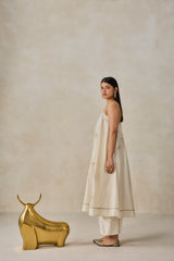 Chanderi Offshoulder Kurta With Pant Set
