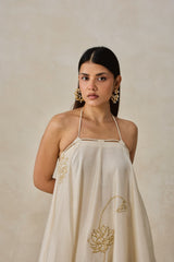 Chanderi Offshoulder Kurta With Pant Set