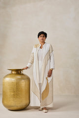 Chanderi Long Jacket Style Kurta With Pant Set