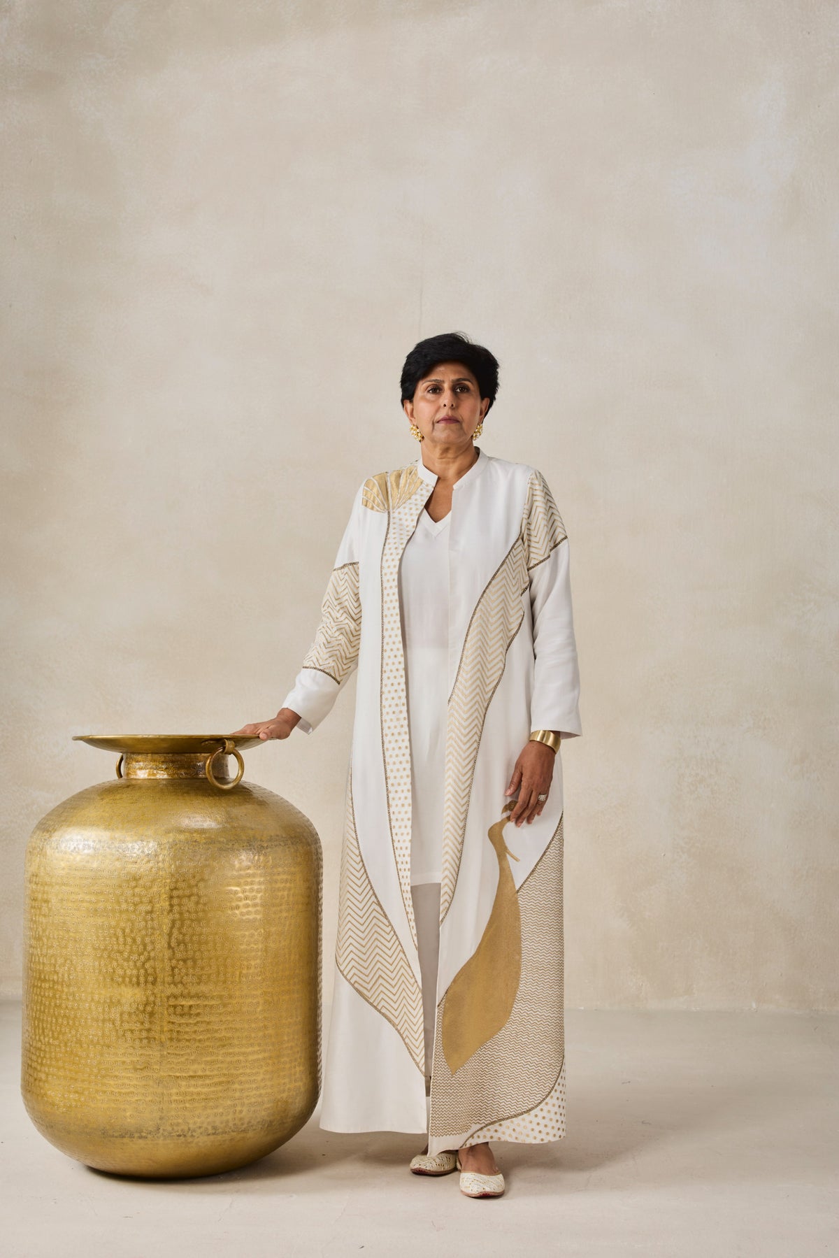 Chanderi Long Jacket Style Kurta With Pant Set