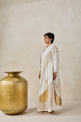 Chanderi Long Jacket Style Kurta With Pant Set