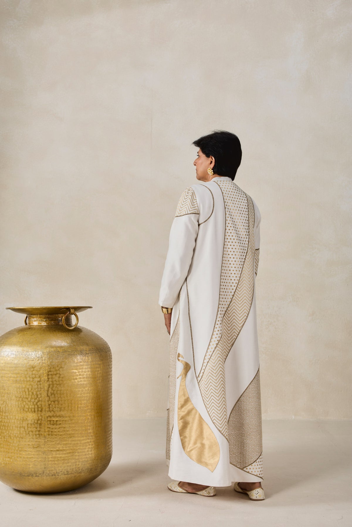 Chanderi Long Jacket Style Kurta With Pant Set