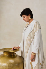 Chanderi Long Jacket Style Kurta With Pant Set