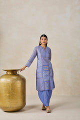 Gold Chanderi Patch Work Kurta & Salwar