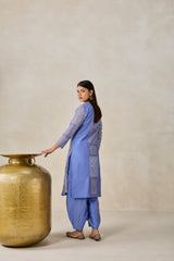 Gold Chanderi Patch Work Kurta & Salwar