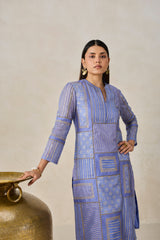 Gold Chanderi Patch Work Kurta & Salwar