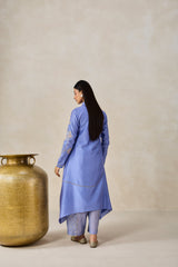 Chanderi Assymmetrical Kurta With Pant Set