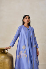 Chanderi Jacket Style Kurta With Pant Set