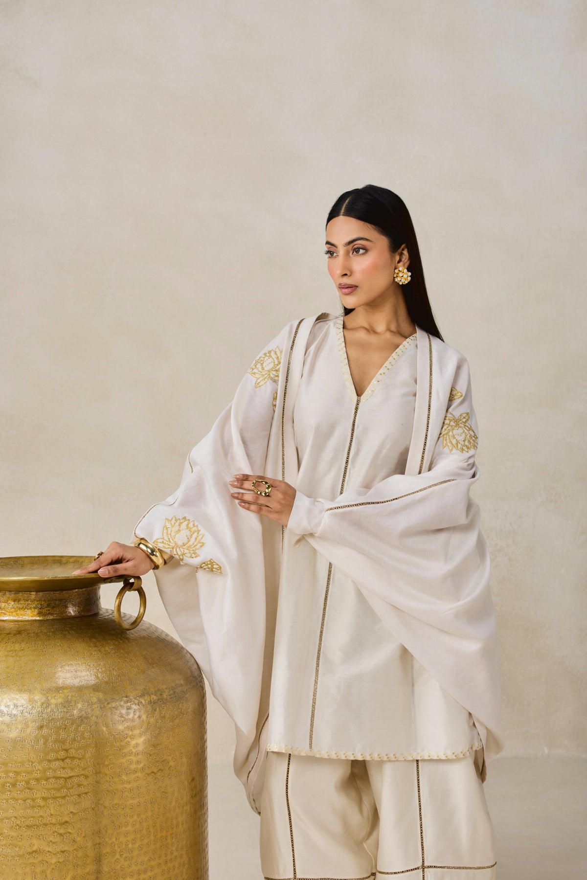 Chanderi Jacket Style Kurta With Salwar Set