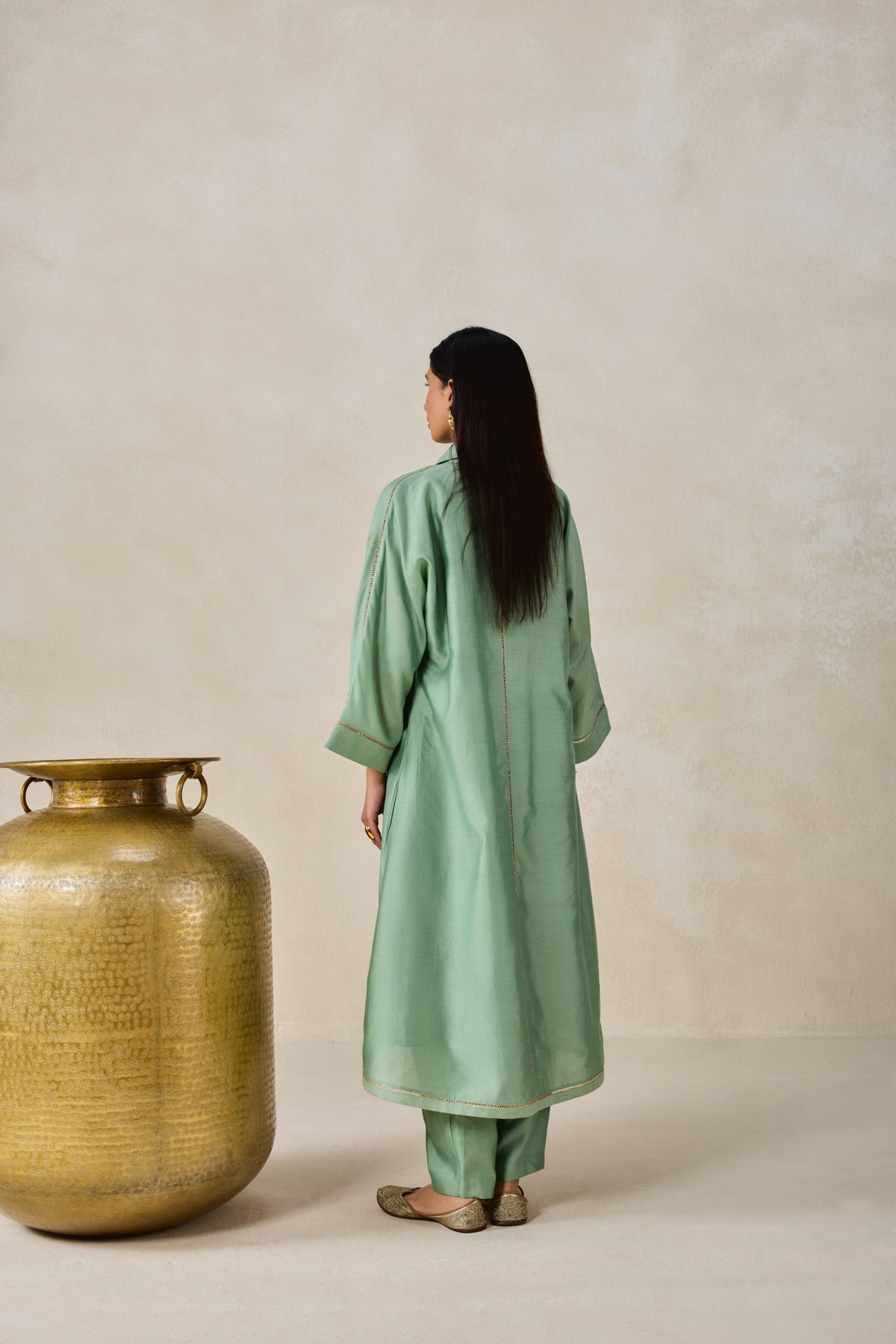 Chanderi Shirt Kurta With Salwar Set