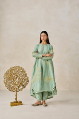 Chanderi Jacket Style Kurta With Pant Set