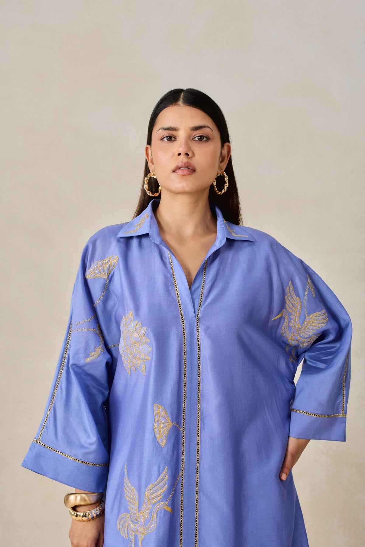 Chanderi Shirt Kurta With Salwar Set