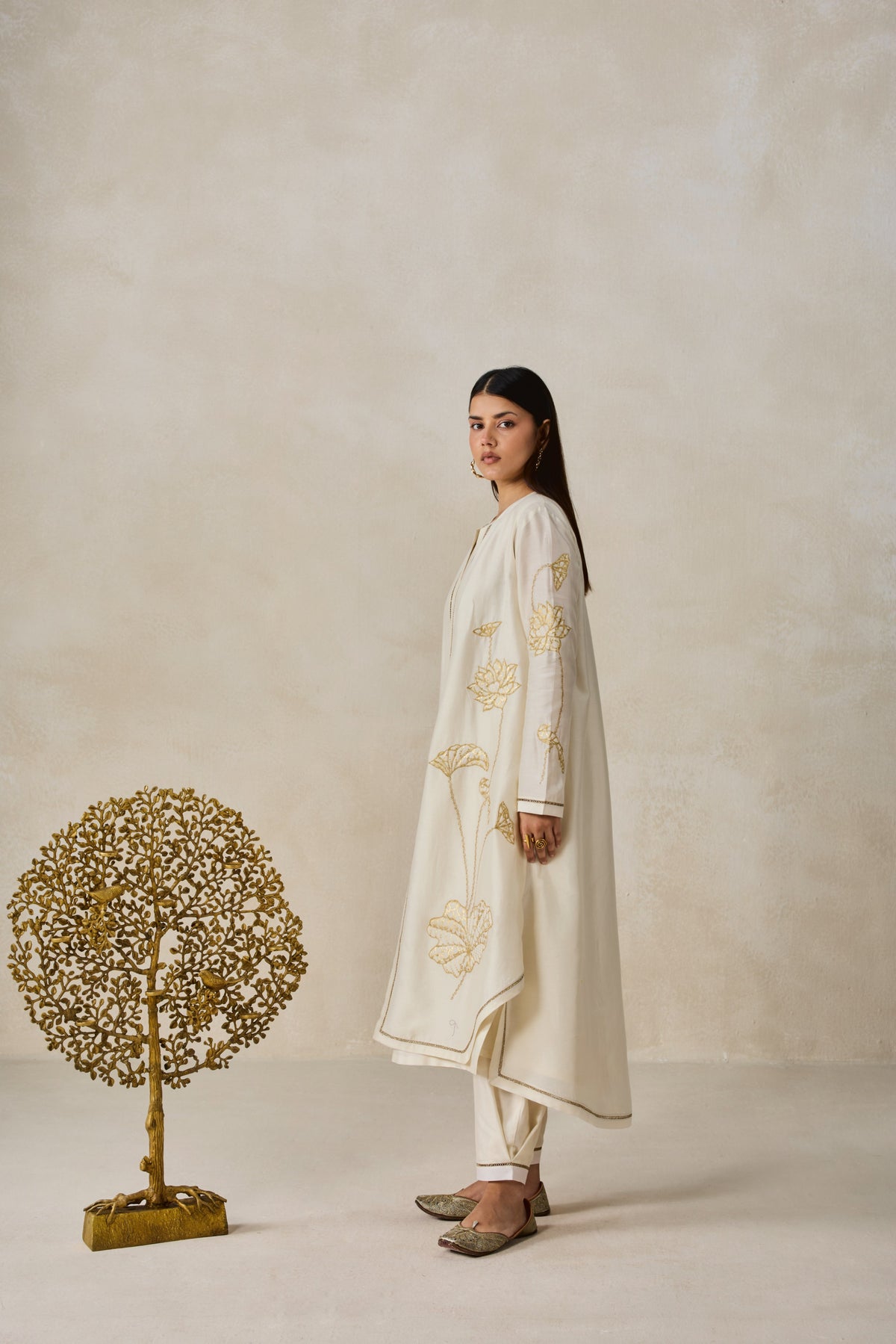 Chanderi Jacket Style Kurta With Pant Set