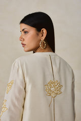 Chanderi Jacket Style Kurta With Pant Set