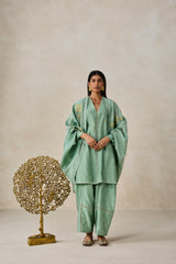 Chanderi Jacket Style Kurta With Salwar Set