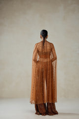 Copper Cape With Sharara Set