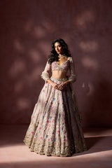 DUSTY PINK ORGANZA LEHENGA SET