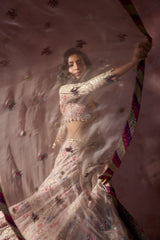DUSTY PINK ORGANZA LEHENGA SET