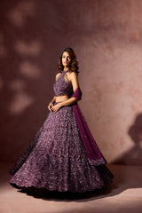 WINE NET LEHENGA SET