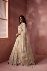 IVORY ORGANZA LEHENGA SET