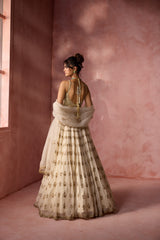 CREAM ORGANZA LEHENGA SET