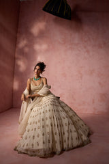 CREAM ORGANZA LEHENGA SET