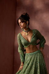 SAGE GREEN LEHENGA SET