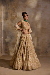 GOLD CUTWORK LEHENGA SET