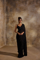 BLACK GEORGETTE SAREE