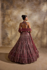 OLD ROSE GOWN AND DUPATTA SET