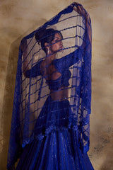 ELECTRIC BLUE LEHENGA CHOLI DUPATTA