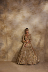 CHAMPAGNE GOLD LEHENGA CHOLI DUPATTA